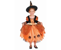 Role play-set for child Pumpkin Witch (dress with belt, hat), size 92/104 cm
